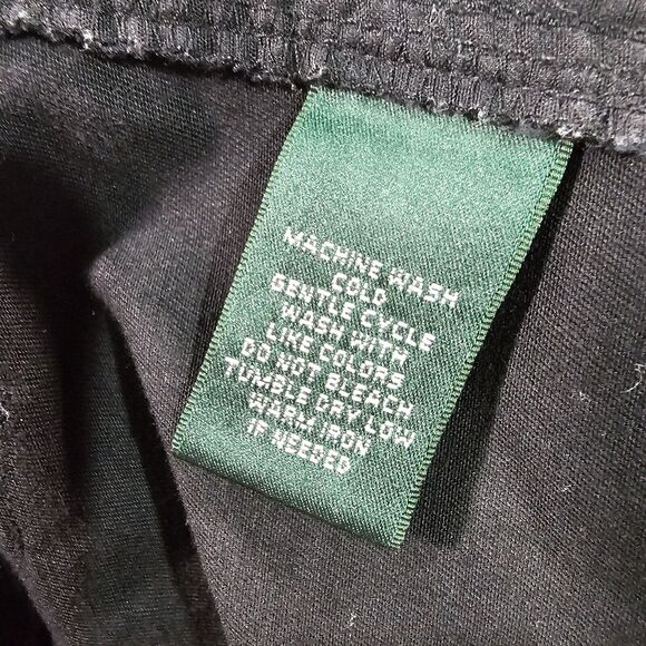 Lauren Ralph Lauren Active WOMENS SZ 12 Pants Black Chino Khaki Capris Preppy - Picture 9 of 10
